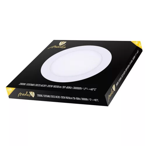 Beépíthető kör alakú LED panel 24W, 1820 lm, 2800K meleg fehér, IP20, Ø300x19 mm - LPL115