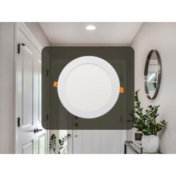   Beépíthető kör alakú LED panel 18W, 1520 lm, 4000K természetes fehér, IP20, Ø225x19 mm - LPL124