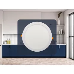   Beépíthető kör alakú LED panel 24W, 1850 lm, 4000K természetes fehér, IP20, Ø300x19 mm - LPL125