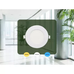   LED beépíthető panel Ø120x19mm 6W 3000K-4000K-6000K IP20 - LPL131