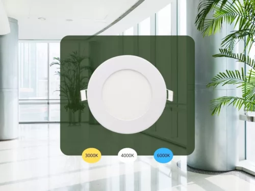 LED beépíthető panel Ø120x19mm 6W 3000K-4000K-6000K IP20 - LPL131