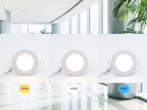 LED beépíthető panel Ø120x19mm 6W 3000K-4000K-6000K IP20 - LPL131
