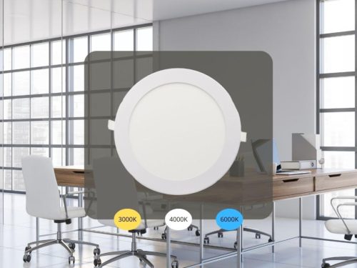 LED beépíthető panel Ø225x19mm 18W 3000K-4000K-6000K IP20 - LPL134