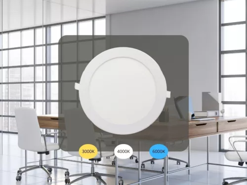 LED beépíthető panel Ø225x19mm 18W 3000K-4000K-6000K IP20 - LPL134