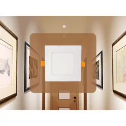   Beépíthető négyzet alakú LED panel 6W, 410 lm, 2800K meleg fehér, IP20, 120x120x19 mm - LPL211