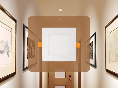 Beépíthető négyzet alakú LED panel 6W, 410 lm, 2800K meleg fehér, IP20, 120x120x19 mm - LPL211