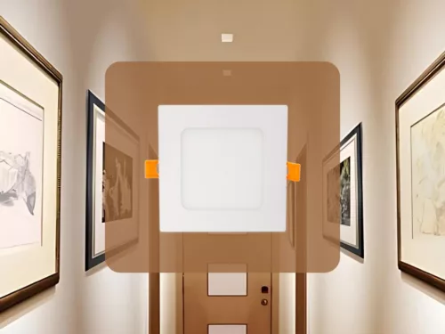 Beépíthető négyzet alakú LED panel 6W, 410 lm, 2800K meleg fehér, IP20, 120x120x19 mm - LPL211