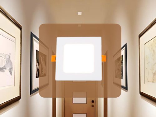 Beépíthető négyzet alakú LED panel 6W, 410 lm, 2800K meleg fehér, IP20, 120x120x19 mm - LPL211