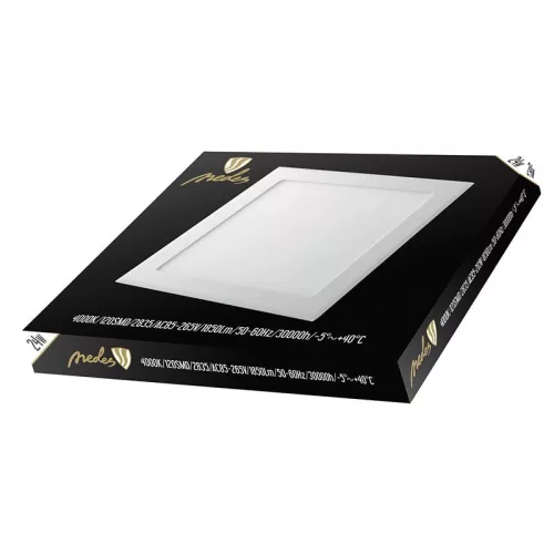 LED panel 24W, 4000K természetes fehér, 300x300x19 mm, beépíthető, IP20 - LPL225