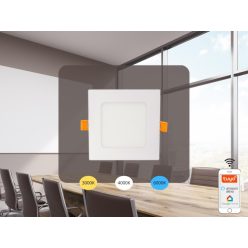   LED beépíthető panel 6W, 590 lm, 3000K-6500K, opál búra, AL anyag, WLAN+BT - LPL231W