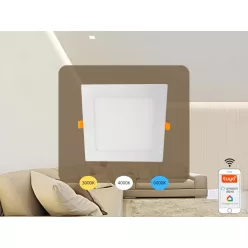   LED beépíthető panel 12W, 1200 lm, 3000K-6500K, opál búra, AL anyag, WLAN+BT - LPL233W