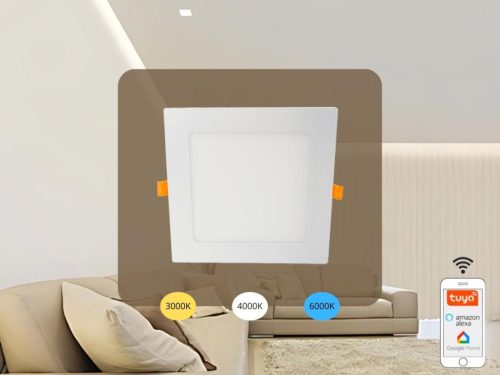 LED beépíthető panel 12W, 1200 lm, 3000K-6500K, opál búra, AL anyag, WLAN+BT - LPL233W