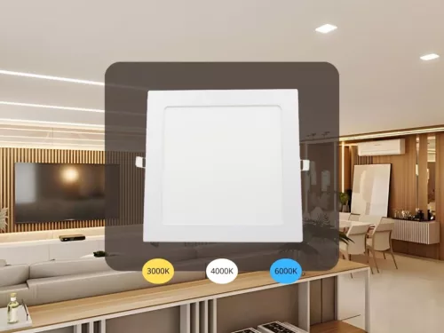 LED beépített panel 18W, 1520 lm, 3000K–6000K, IP20, opál búra, fehér alu – LPL234