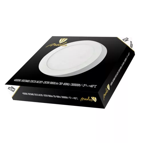 LED panel 12W, 4000K természetes fehér, Ø172x35 mm, IP20 - LPL323