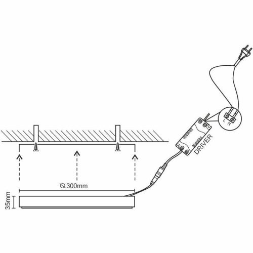 LED panel 24W, 4000K természetes fehér, Ø300x35 mm, IP20 - LPL325