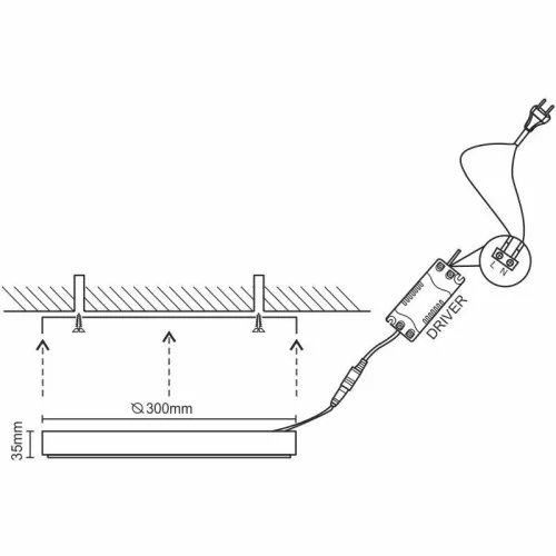 LED panel 24W, 4000K természetes fehér, Ø300x35 mm, IP20 - LPL325
