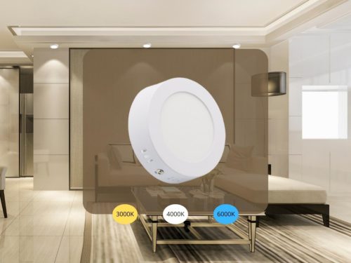 LED panel felületi Ø120mm 6W 3000K-4000K-6000K IP20 - LPL331