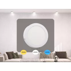   LED felületi panel 12W, 960 lm, 3000K–6000K, IP20, opál búra, fehér alu – LPL333