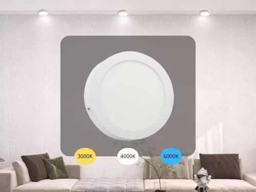 LED felületi panel 12W, 960 lm, 3000K–6000K, IP20, opál búra, fehér alu – LPL333