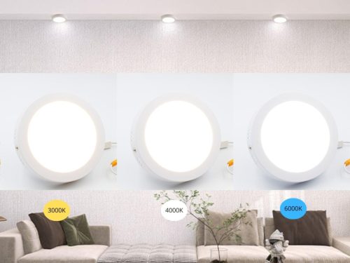 LED felületi panel 12W, 960 lm, 3000K–6000K, IP20, opál búra, fehér alu – LPL333