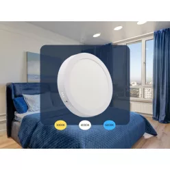   LED felületi panel 18W, 1520 lm, 3000K–6000K, IP20, opál búra, fehér alu – LPL334