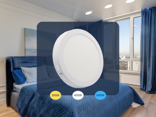 LED felületi panel 18W, 1520 lm, 3000K–6000K, IP20, opál búra, fehér alu – LPL334