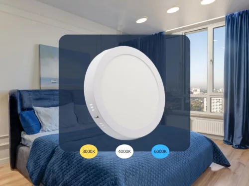 LED felületi panel 18W, 1520 lm, 3000K–6000K, IP20, opál búra, fehér alu – LPL334