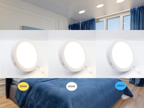 LED felületi panel 18W, 1520 lm, 3000K–6000K, IP20, opál búra, fehér alu – LPL334