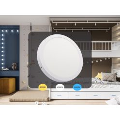   LED felületi panel 24W, 1850 lm, 3000K–6000K, IP20, opál búra, fehér alu – LPL335