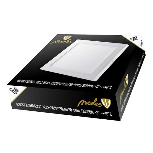 LED falra szerelhető panel 6W 120x120mm, 4000K természetes fehér - LPL421