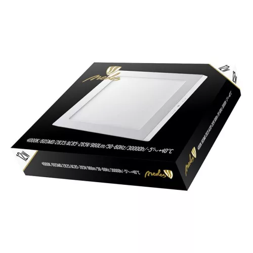 LED panel 12W, 4000K természetes fehér, 172x172x35 mm, IP20 - LPL423