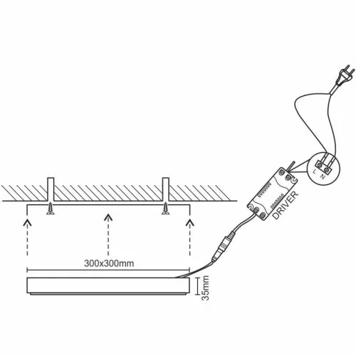 LED panel 24W, 4000K semleges fehér, 300x300x35 mm, IP20 - LPL425