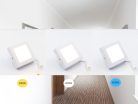 LED felületi panel 6W, 420 lm, 3000K–6000K, IP20, opál búra, fehér alu – LPL431
