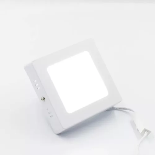 LED felületi panel 6W, 420 lm, 3000K–6000K, IP20, opál búra, fehér alu – LPL431