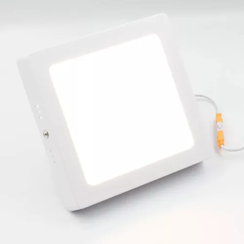 LED felületi panel 12W, 960 lm, 3000K–6000K, IP20, opál búra, fehér alu – LPL433