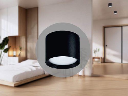 LED mennyezeti lámpa 12W 4000K 1020lm fekete alumínium LPL522B