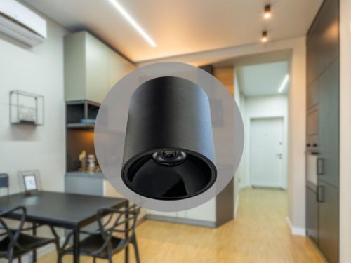 LED mennyezeti lámpa 12W 4000K 900lm fekete alumínium LPL522CB