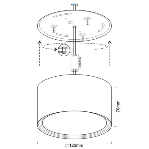LED mennyezeti lámpa 14W 4000K 1250lm fehér alumínium LPL523