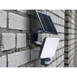   LED napelemes lámpa 12W, 1200 lm, 3000K-6500K, IP54, érzékelővel, 181x347x160 mm - LS022