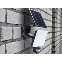   LED napelemes lámpa 12W, 1200 lm, 3000K-6500K, IP54, érzékelővel, 181x347x160 mm - LS022