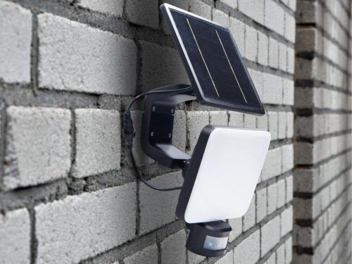 LED napelemes lámpa 12W, 1200 lm, 3000K-6500K, IP54, érzékelővel, 181x347x160 mm - LS022