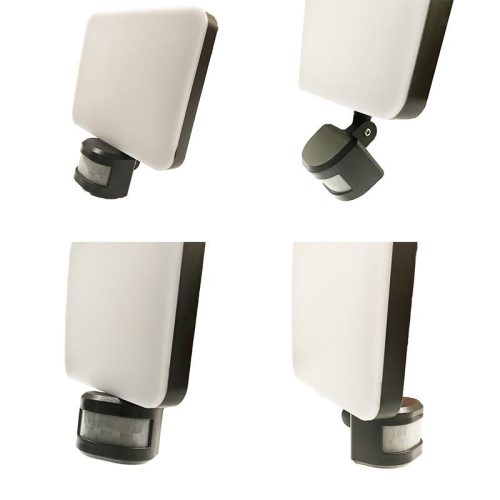 LED napelemes lámpa 12W, 1200 lm, 3000K-6500K, IP54, érzékelővel, 181x347x160 mm - LS022
