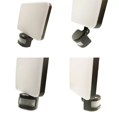 LED napelemes lámpa 12W, 1200 lm, 3000K-6500K, IP54, érzékelővel, 181x347x160 mm - LS022