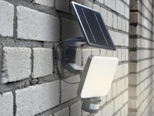 LED napelemes lámpa 12W, 1200 lm, 3000K-6500K, IP54, érzékelővel, 181x347x160 mm - LS022