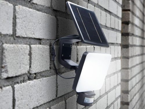 LED napelemes lámpa 12W, 1200 lm, 3000K-6500K, IP54, érzékelővel, 181x347x160 mm - LS022