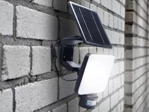 LED napelemes lámpa 12W, 1200 lm, 3000K-6500K, IP54, érzékelővel, 181x347x160 mm - LS022