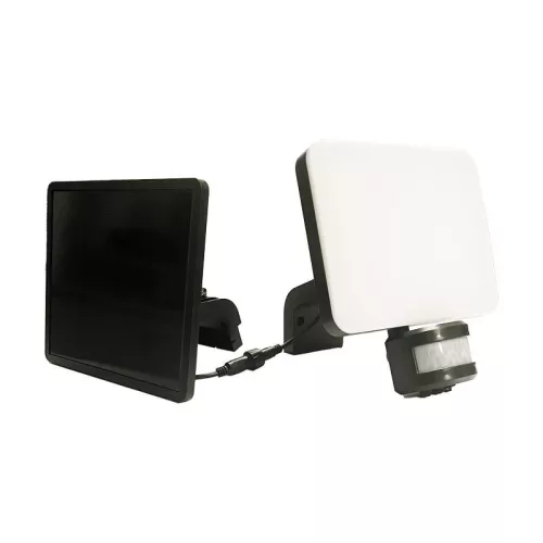 LED napelemes lámpa 12W, 1200 lm, 3000K-6500K, IP54, érzékelővel, 181x347x160 mm - LS022