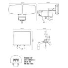 LED Kültéri napelemes lámpa érzékelővel 12W 1200Lm 3000K–6500K IP54 LS023