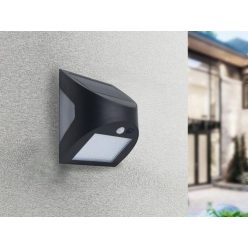   LED Fali napelemes lámpa fekete 3W 300Lm 3000K–4000K IP54 LS025