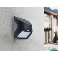   LED Fali napelemes lámpa fekete 3W 300Lm 3000K–4000K IP54 LS025